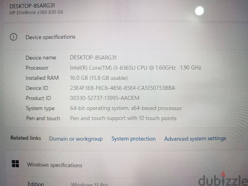 HP Elitebook x360 830 G6 حالة شاذة جدا 9