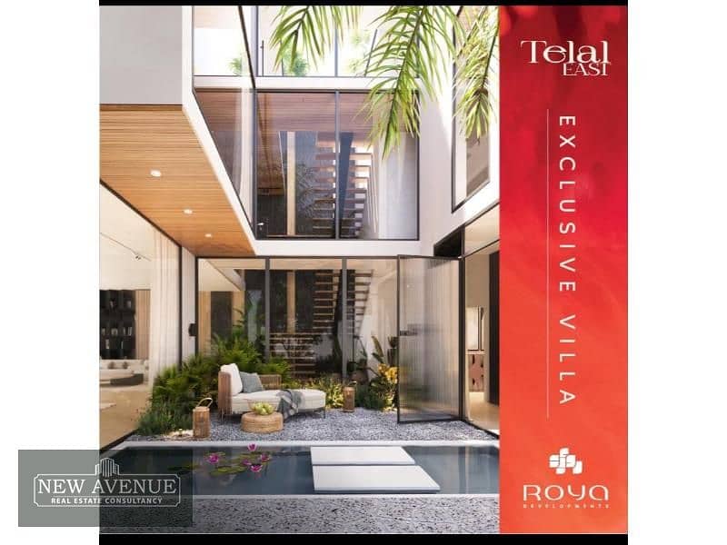 Townvilla corner 205 meter with roof 4 Bedrooms  4 Bathrooms  in Telal East New Cairo . 1