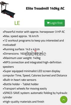 Elite sportive treadmill 140 kg AC 0