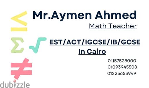 Math Tutor IGCSE, AS , A Level & act/est/sat Online مدرس رياضيات