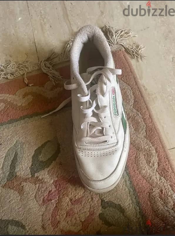 original Reebok white shoes size 45 with box slightly used 1