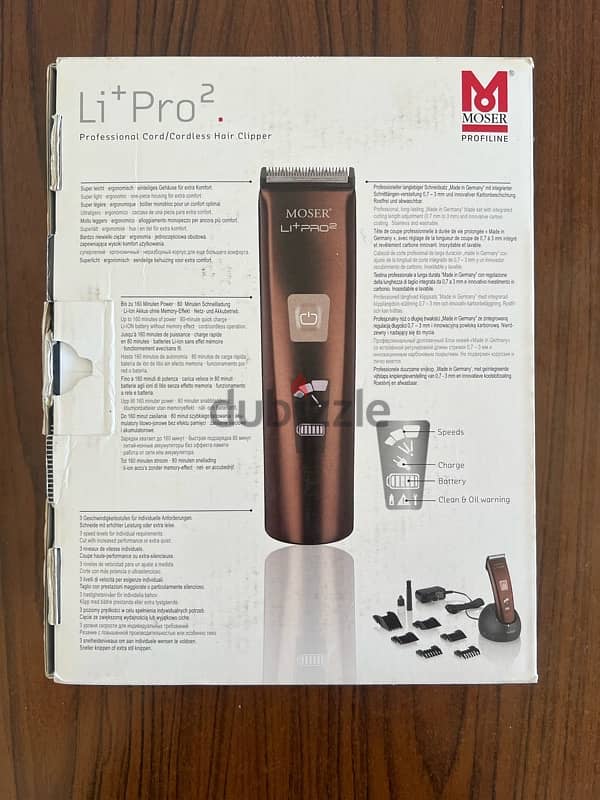 Moser Li+ Pro 2 Professional Hair Clipper Kit For Men 1