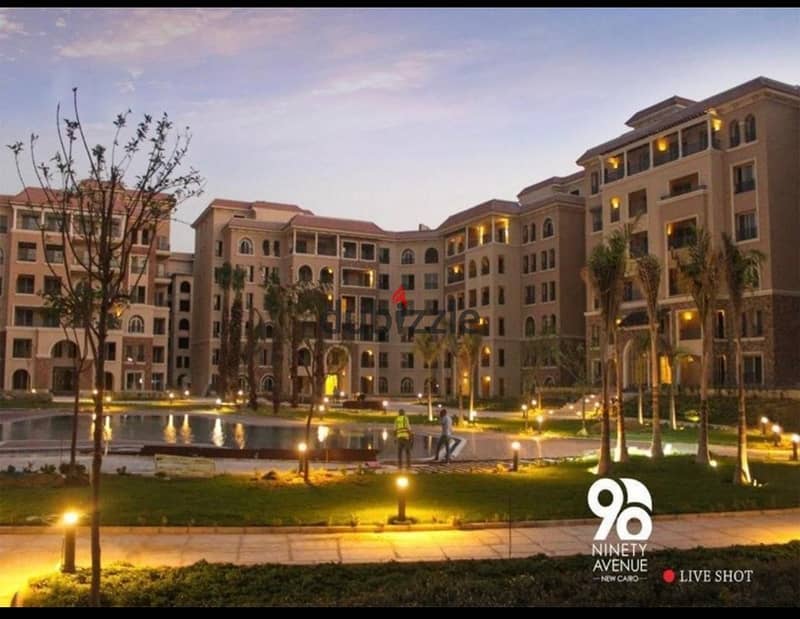 For sale, an apartment with immediate receipt, fully finished, in the heart of the Fifth Settlement, next to the AUC, in the 90 Avanue 2