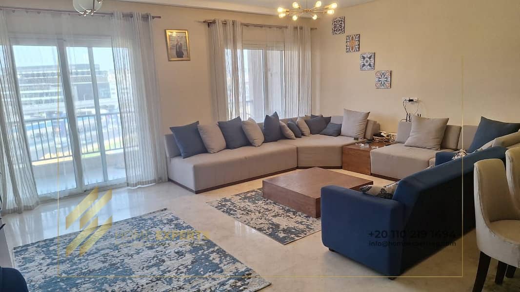 For the air of luxurious living, a furnished apartment for rent in the 90 Avenue Compound, Fifth Settlement 2