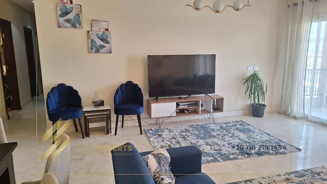 For the air of luxurious living, a furnished apartment for rent in the 90 Avenue Compound, Fifth Settlement 4