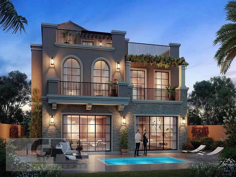 Town house villa for sale in Ever New Cairo next to Hyde Park with installments 220m 3