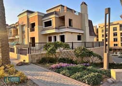 Standalone villa with a private garden and roof in Sarai Compound, located on Suez Road, directly next to Madinaty.