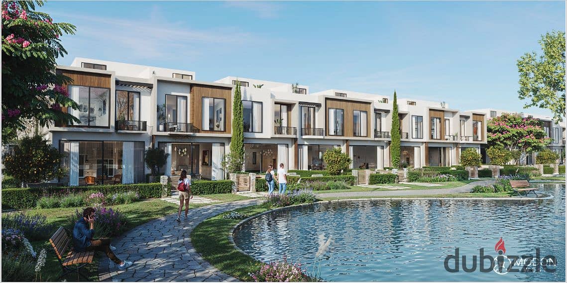 Townhouse Corner for sale in Villaggio 6th of October compound, in installments and the lowest down payment 1