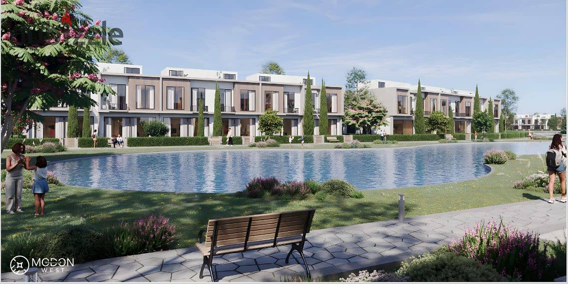 Townhouse Corner for sale in Villaggio 6th of October compound, in installments and the lowest down payment 7