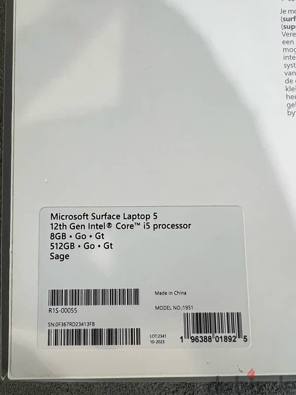 Microsoft  Surface Laptop 5 -12th Gen-512G-8G RaM جديد تماما لم يستخدم 11