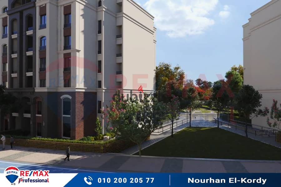 Own the best garden apartment on the largest plaza inside Alex West Compound 16