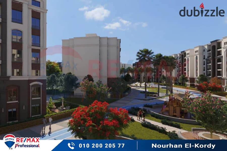 Own the best garden apartment on the largest plaza inside Alex West Compound 17