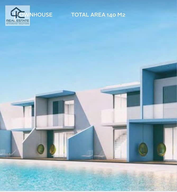 For Sale! hurry up only one available in fouka bay RTM town house 140m Fully finished by Mona Hussein with installments. 1