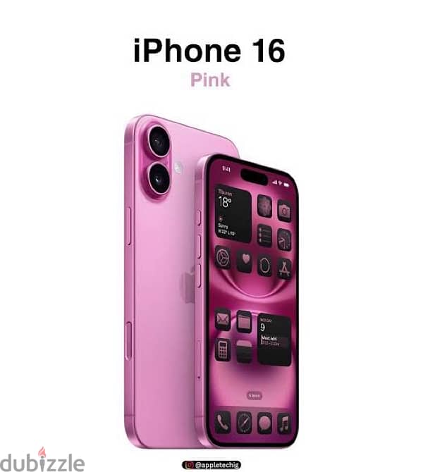 Iphone 16 - NEW متبرشم  - PINK & BLUE - 1