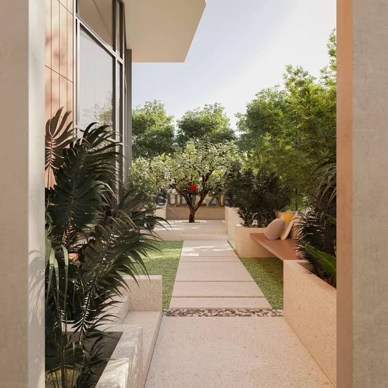 or sale, the last townhouse with a garden, 108 m, in Taj City, in front of Cairo Airport, near City Center, at the price of an apartment 2