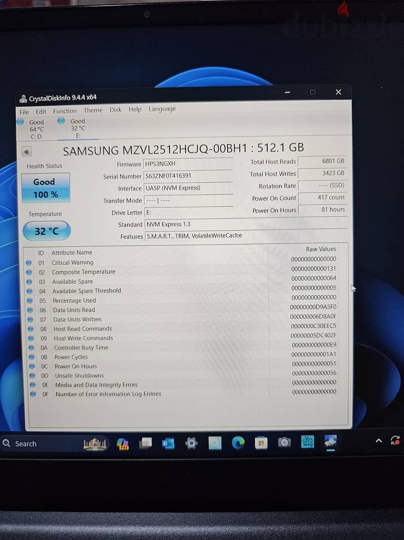 Samsung SSD Nvme 512gb 2