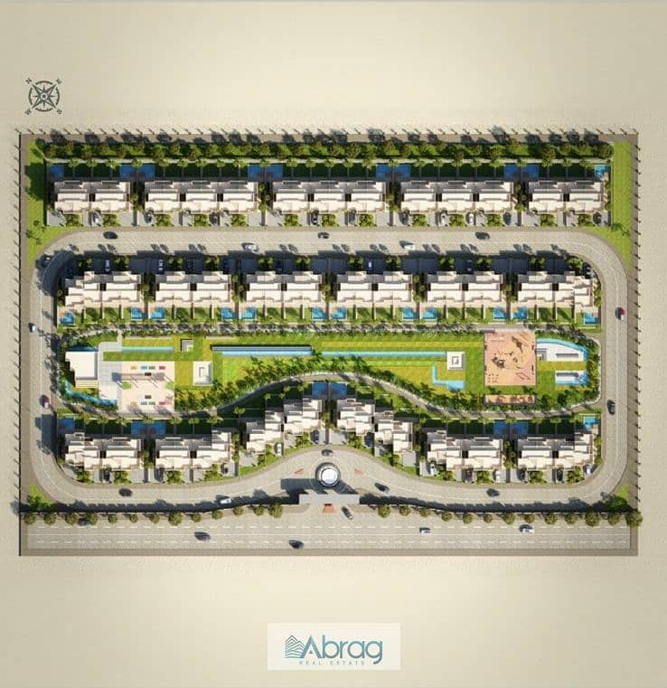 For sale, 245 sqm villa, Town House, West End Compound, Sheikh Zayed, installments over 7 years 10