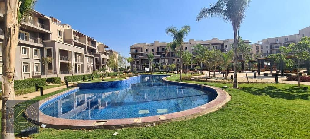 Ground With Garden Prime Location apartment for sale at October Plaza Sodic West 6th October , 15 Minutes from Shiekh Zayed 3