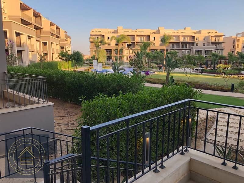 Ground With Garden Prime Location apartment for sale at October Plaza Sodic West 6th October , 15 Minutes from Shiekh Zayed 8