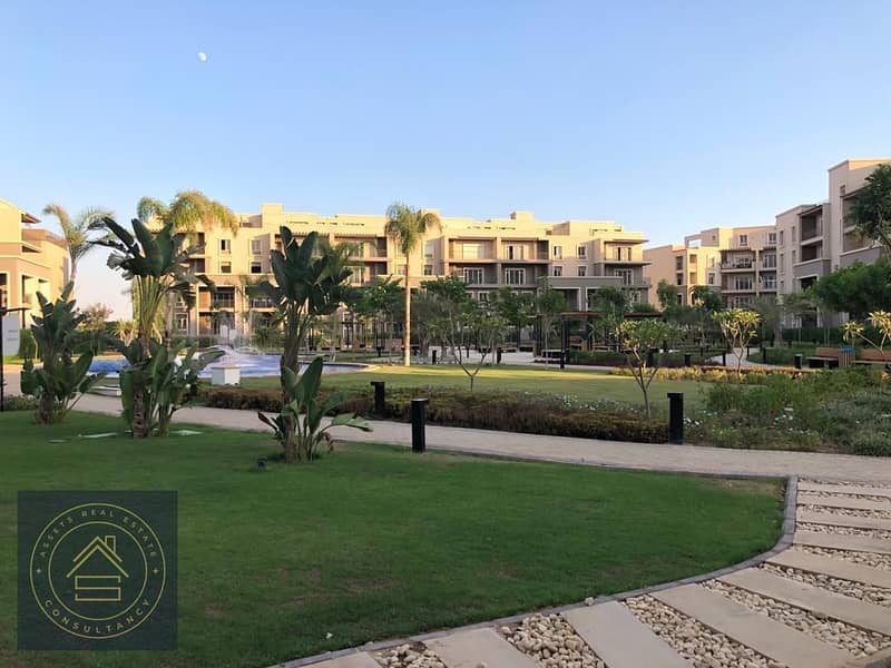 Ground With Garden Prime Location apartment for sale at October Plaza Sodic West 6th October , 15 Minutes from Shiekh Zayed 11