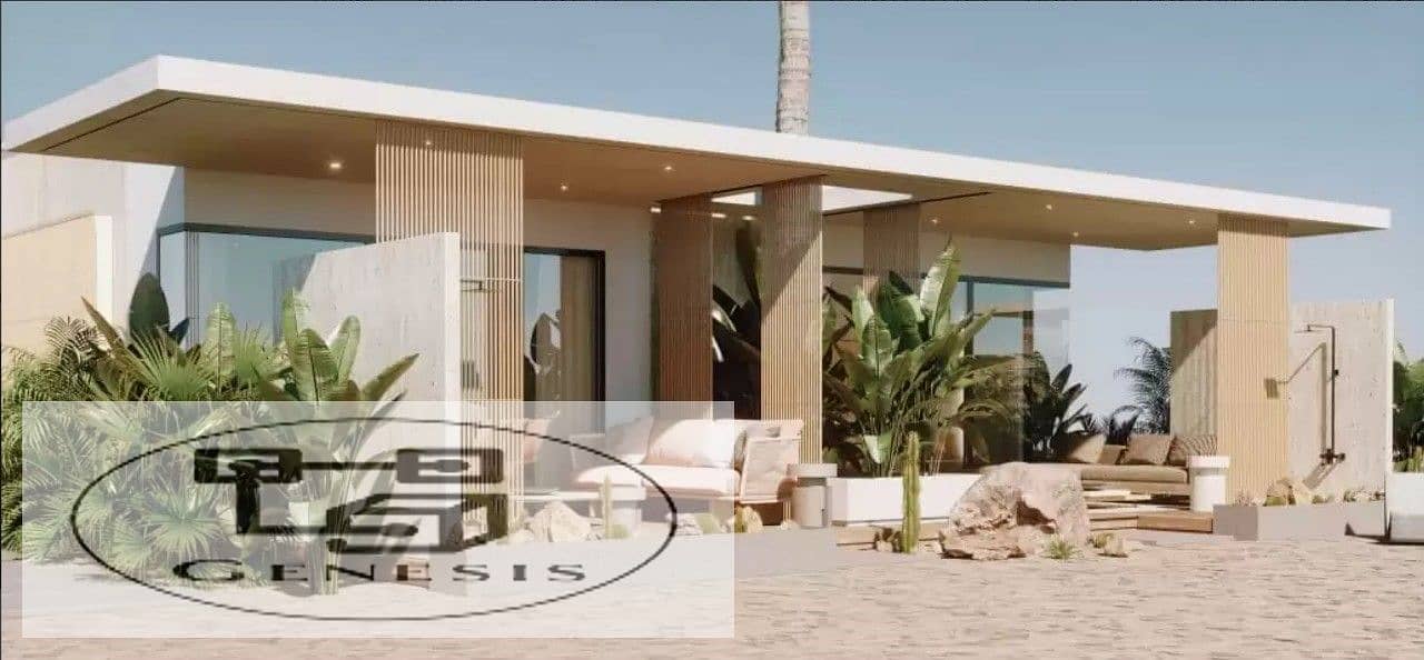 bought a chalet for sale in the first row by the sea in the heart of Hurghada, in Soma Bay, with ultra-super luxury finishing 13