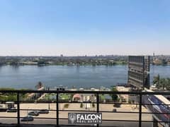 Apartment for immediate delivery, 40 square meters, with a full view of the Nile Corniche, Maadi, fully finished, for sale under the management of the 0