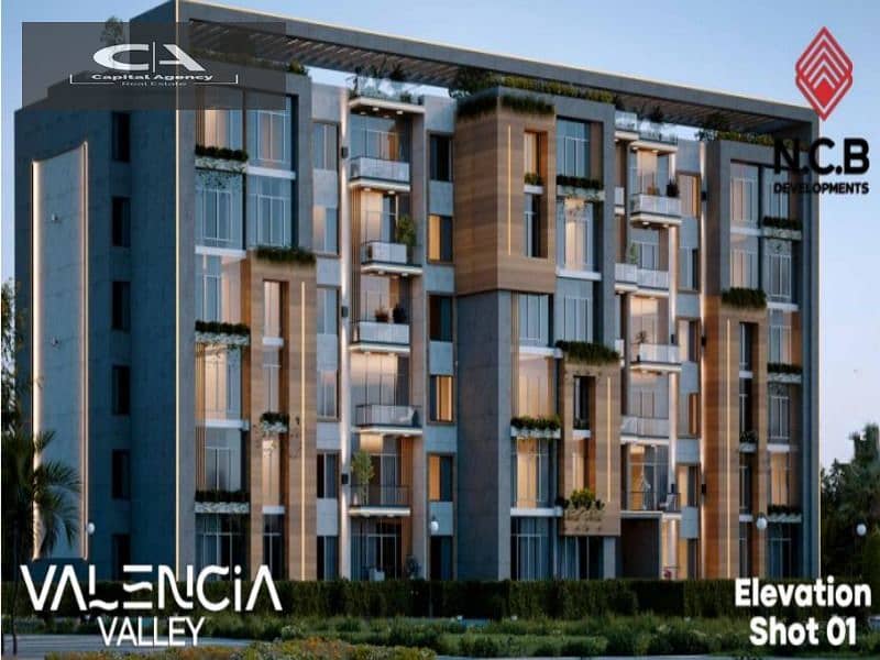 Get a 54-meter studio for sale in Valencia Valley Compound in the heart of Fifth Settlement | With only 10% down payment With a special location Valen 6