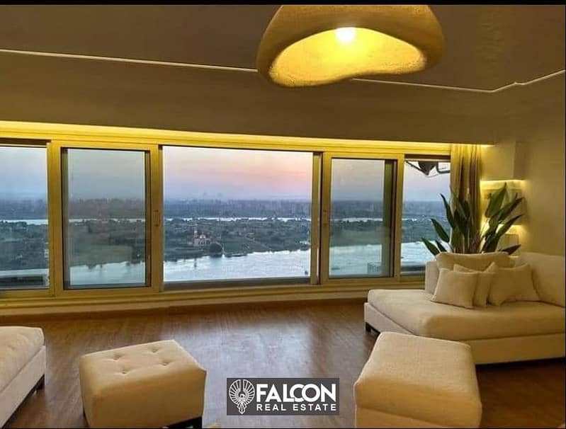 57-meter studio with 25% down payment in Reve Du Nil Tower, hotel-style finishing with air conditioners, directly on the Nile Corniche 6