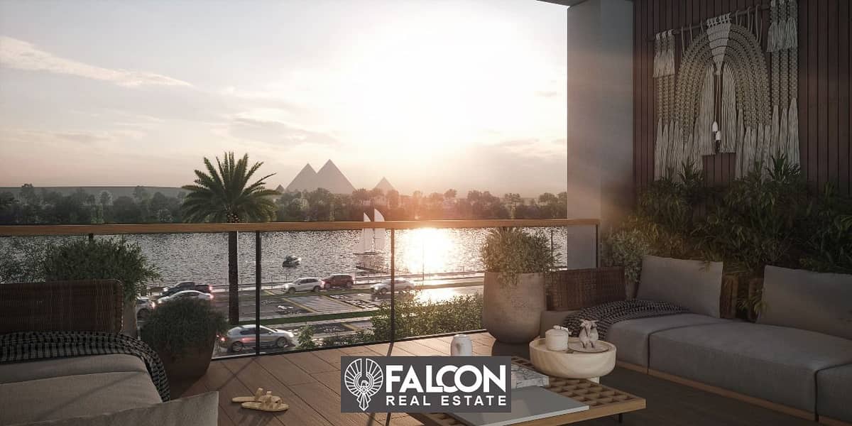 57-meter studio with 25% down payment in Reve Du Nil Tower, hotel-style finishing with air conditioners, directly on the Nile Corniche 0