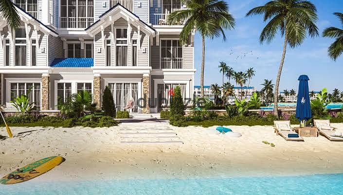 Beach House Corner for sale from the owner in Mountain View iCity Compound, the largest garden and the largest lagoon view 4