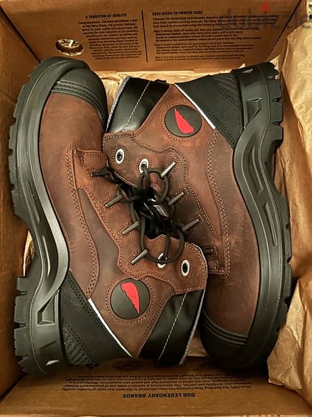 Original Red Wings Brown Safety Shoes - Size 45 0