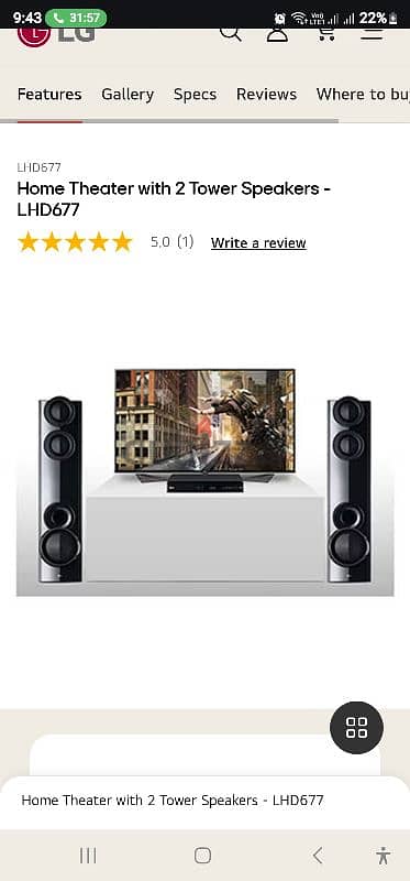 Home theater Lg LHD677 0