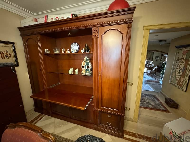 Elegant Wooden Cabinet with Built-in Pull-Out Desk 1