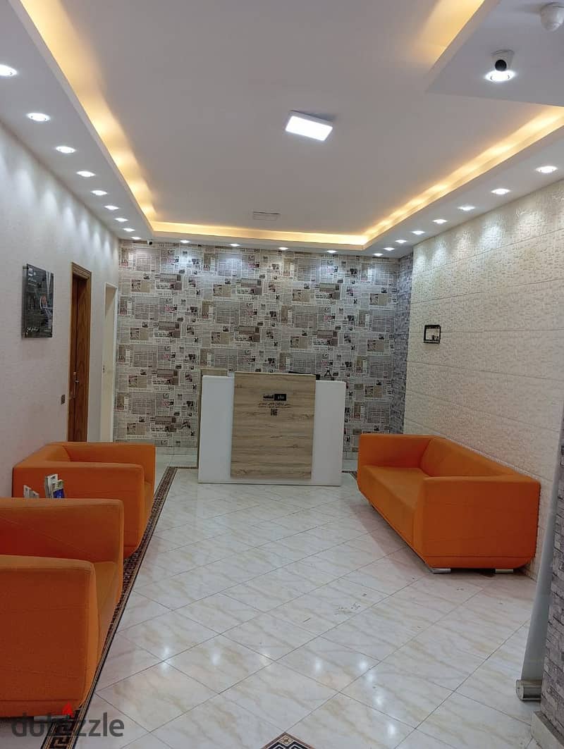 Administrative office for rent on the central axis, area 230 meters, at a special price, fully finished 5