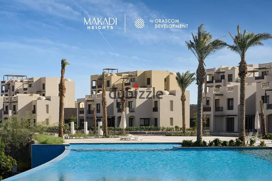 شاليه للبيع غرفتين + روف الترا سوبر لوكس فـ مكادي هايتس الغردقة Makadi Heights 2