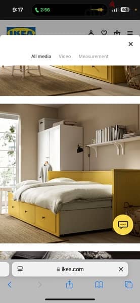 Ikea HEMNES Day-bed frame with 3 drawers, yellow 8