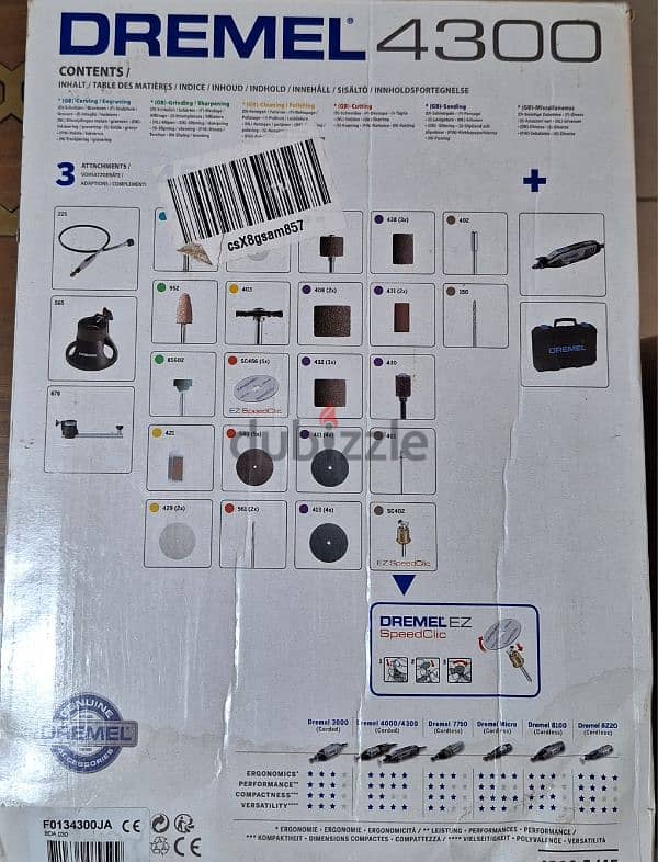 Dremel 4300 Rotary Tool 175 W (EU Version/
EU Plug) Multi Tool Kit 2