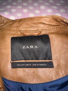 ZARA leather jacket size:large 42