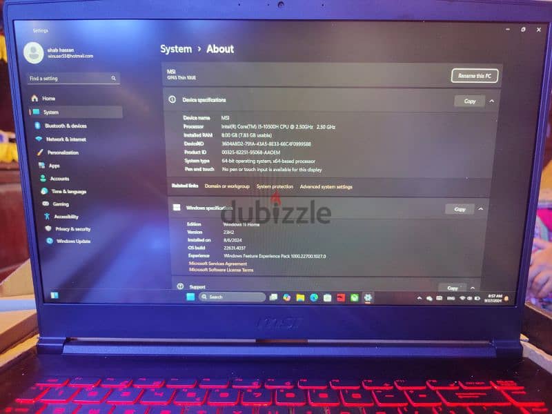 MSI GAMING LAPTOP RTX3060 6