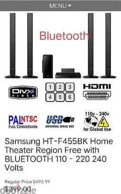 samsung ht-f 455 bk home theater 1000watt bluetooth 0