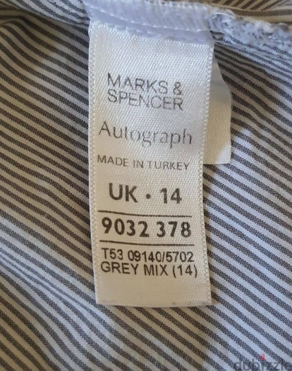 formal Marks &Spencer lady shirt mix grey as new from Turkey size 14 2