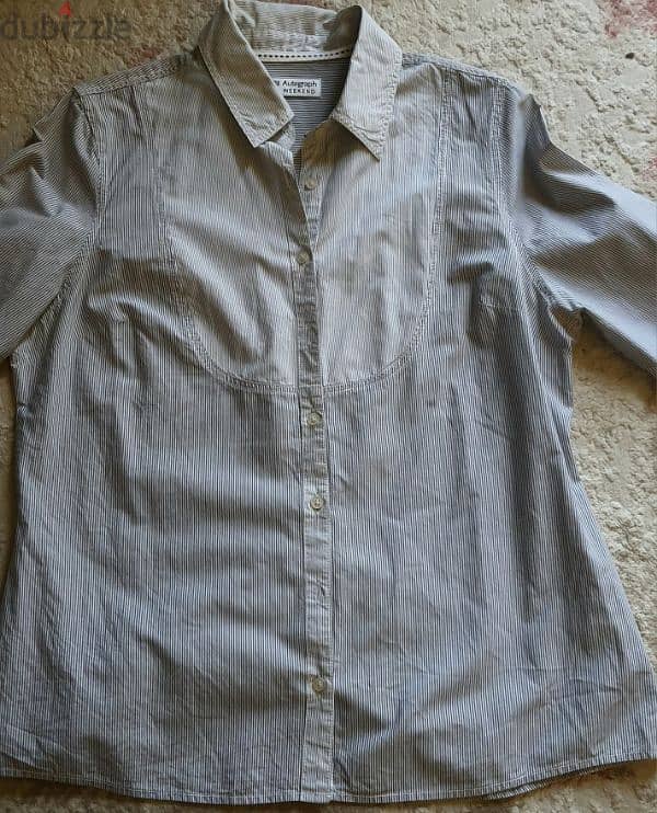 formal Marks &Spencer lady shirt mix grey as new from Turkey size 14 4