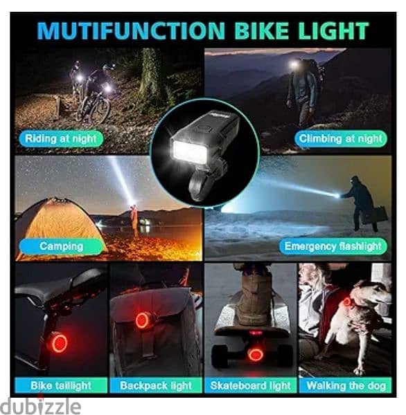 USB Rechargeable Lights Front &Back Super Bright 800 Lumens كشاف انوار 2