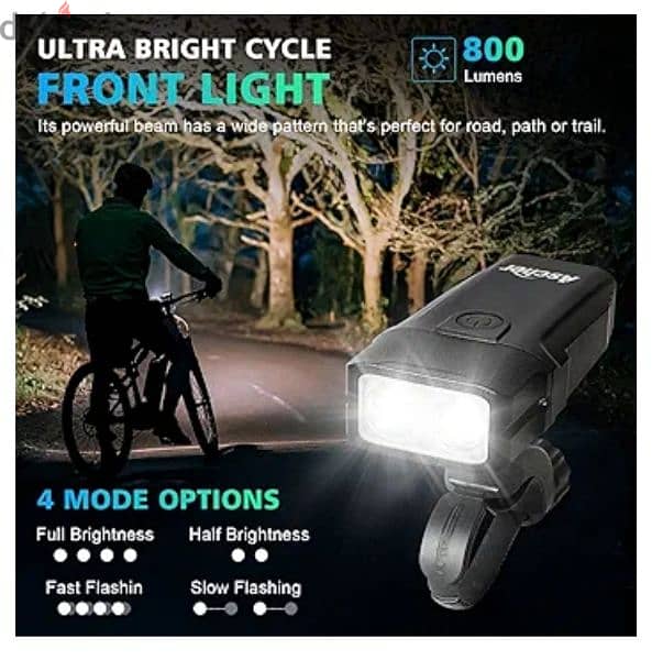 USB Rechargeable Lights Front &Back Super Bright 800 Lumens كشاف انوار 5