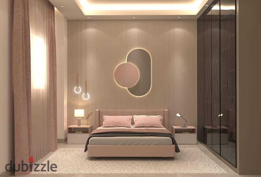 For quick sale, a 3-bedroom apartment with a finishing touch in Sheikh Zayed, on the same street as Hyper One, in installments 4