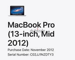 Apple macbookpro 13-inch 2012