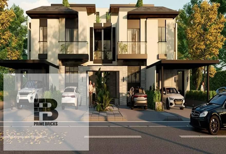 With a 5% down payment, a 233 sqm garden villa for sale in Compound Telal East, Fifth Settlement 3