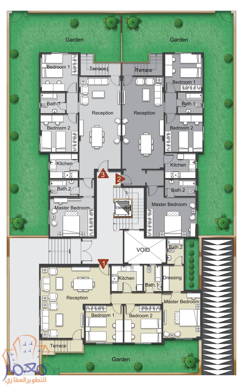 شقة للبيع 160 متر بجاردن 96 متر 3 غرف بالحي الرابع بيت الوطن التجمع الخامس beit al watan new cairo 6