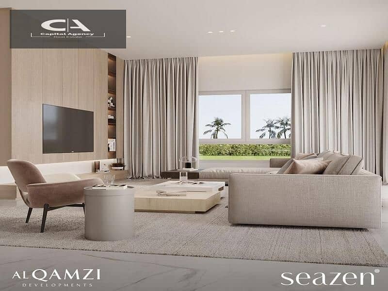 Two-room chalet with a distinctive garden in Seazen Al Sahel | cash dis 24% | Only 10% down payment, fully finished with kitchen and air conditioners 11