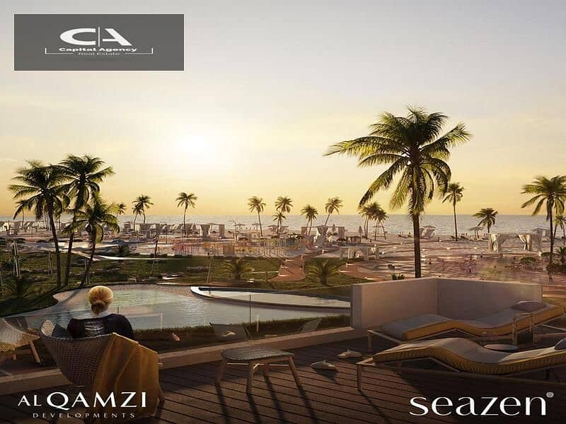 Two-room chalet with a distinctive garden in Seazen Al Sahel | cash dis 24% | Only 10% down payment, fully finished with kitchen and air conditioners 12